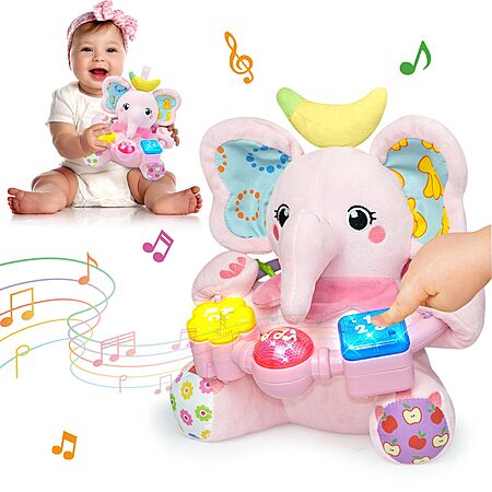 Ryotagift Baby Bilingual Musical Light-Up Elephant Stuffed Animal Toy $10.91 + Free Shipping w/ Prime or on $35+