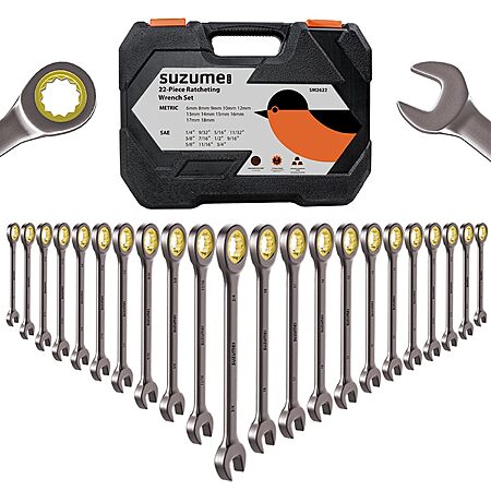 22-Piece SUZUME Ratchet Wrenches Set (72 Tooth SAE & Metric) $46.95 + Free Shipping