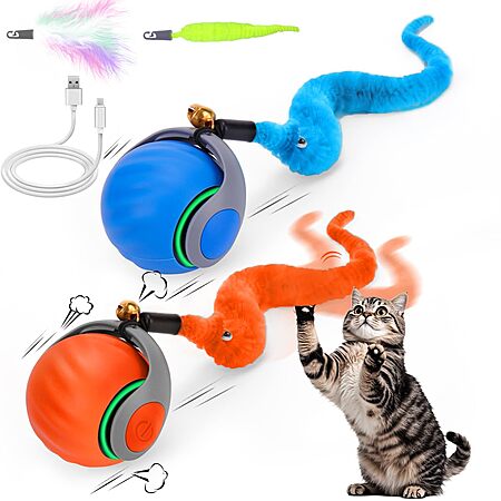 2-Pack Mity rain 2-Speed Interactive Cat Self Rolling Ball Toy $8.49 + Free Shipping w/ Prime or on $35+