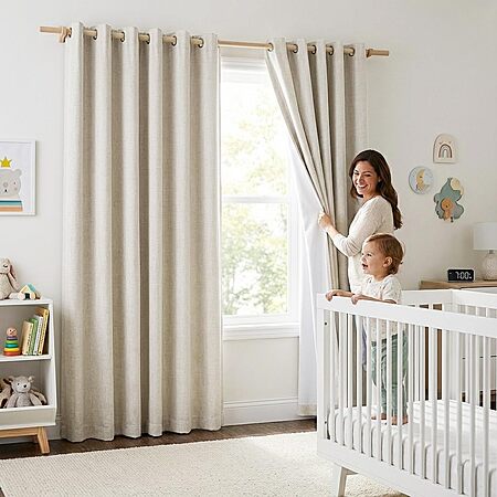 2-Panel 52" x 84" NICETOWN 100% Blackout Linen Curtains (Natural ) $16.23 + Free Shipping w/ Prime or on $35+