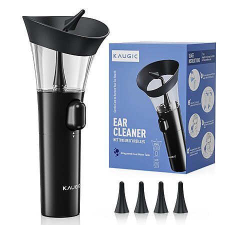 KAUGIC One-Hand Ear Wax Removal Irrigation Kit (Black or Dark Blue) $12.49 + Free Shipping w/ Prime or on $35+