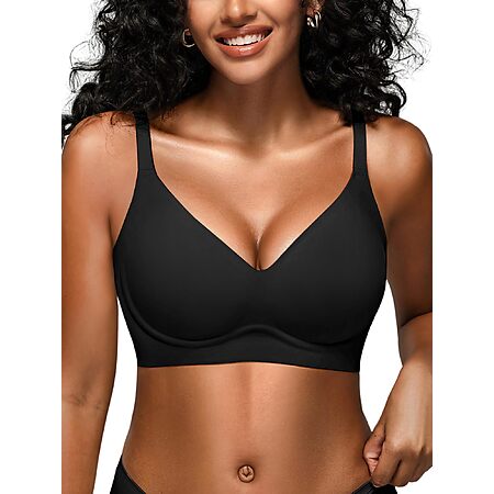 Cuteio Women's Wireless Bralette w/ Adjustable Straps (Black or Coffee ) $10.79 + Free Shipping w/ Prime or on $35+