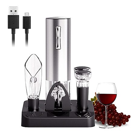 [Prime] 4-in-1 COKUNST Electric Wine Opener Set w/ Stand $8.49 + Free Shipping