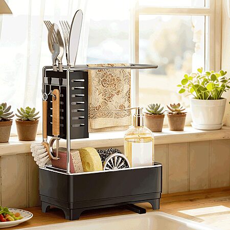 2-Tier MOUKABAL Tier Sink Caddy Organizer with Drain Holes and Hooks (Various) $9.09 + Free Shipping w/ Prime or on $35+