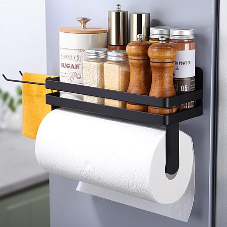 YIGII Magnet Paper Towel Holder w/ Storage Shelf & 2 Hooks $8.49 + Free Shipping w/ Prime or on $35+