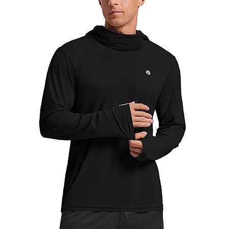 PINSPARK Men's UPF 50+ Sun Protection Long Sleeve Hoodie w/ Mask (Various) $11 