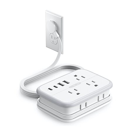 10-in-1 NTONPOWER 4' Extension Power Strip w/ 6 Outlets, 4 USB Ports $12.97 + Free Shipping w/ Prime or on $35+