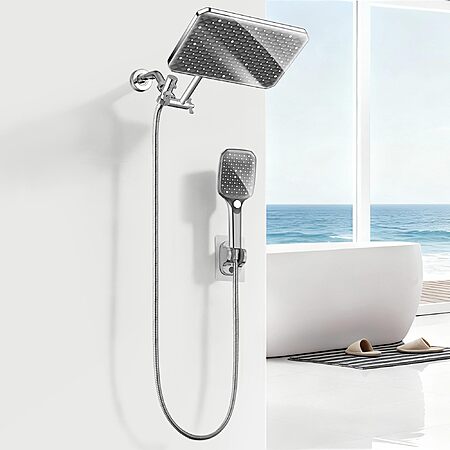 12.2" Jafeton Height Adjustable Dual Rain Shower Head w/ Handheld Spray (various) $23.50 
