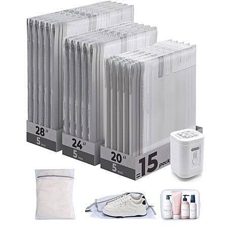 18-Pack BAGSMART Vacuum Storage Bags w/ Rechargeable Pump $14.99 + Free Shipping w/ Prime or on $35+