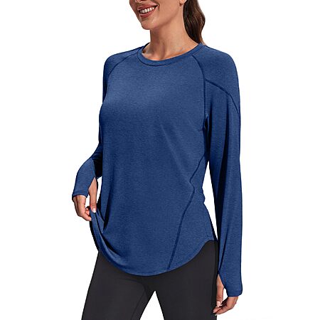 NIASHOT Women's Long Sleeve UPF 50+ Workout Tops (Various) $7