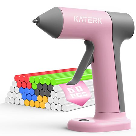 Prime Members: Katerk Cordless Hot Glue Gun w/ 50 Mini Glue Sticks (2 Colors) from $12.45 + Free S&H