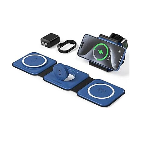 UCOMX 3-in-1 Foldable Wireless Charging Station for Apple Devices (Blue) $8 + Free S&H w/ Amazon Prime