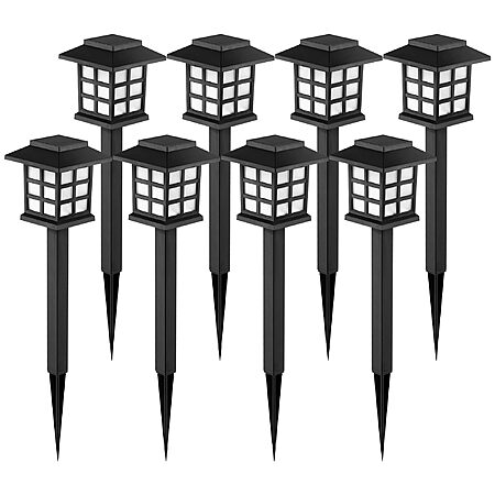 GIGALUMI Solar Outdoor Pathway Lights (Warm White): 12-Pk $13.20, 8-Pk $12