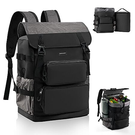26L Odoland Insulated Cooler Backpack w/ 9L Removable Bag $16.20