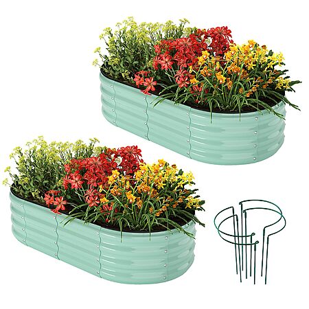 2-Pk 4'x2'x1' ZFHgarden Galvanized Metal Planter Raised Garden Bed Kit $23 + Free S&H