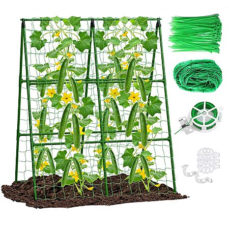 33"x47" Eunice A-Frame Metal Plant Support Trellis w/ Net $12.39 + Free Shipping w/ Prime or on $35+