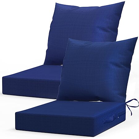 2-Pk L'AGRATY 24" x 24" Deep Outdoor Chair Cushions w/ Back (Navy Blue) $25.80 + Free S&H