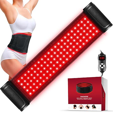 GMOWNW 4-Mode Red Light Therapy XL Belt Wrap w/ Timer Remote Control $16.23 + Free Shipping w/ Prime or on $35+