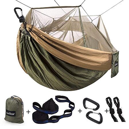 106" Sunyear Camping Hammock w/ Mosquito Net $15 & More