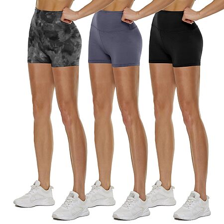 3-Pack QGGQDD 3" Women's High Waisted Biker Shorts $7.49 + Free Shipping w/ Prime or on $35+