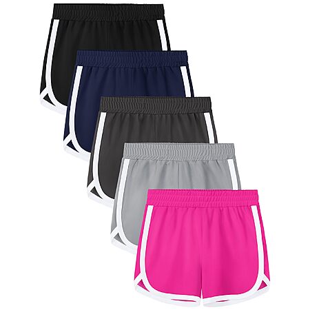 5-Pk Aikuco Girls Athletic Quick Dry Shorts (Various) $9.85