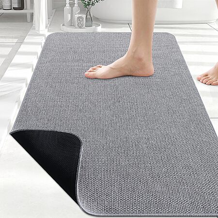 30" x 20" Smiry Ultra Thin Non-Slip Bath Mat (Grey) $6