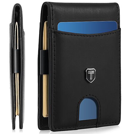 Gostwo Men's RFID Slim Bifold Wallet w/ ID Window (Black) $6