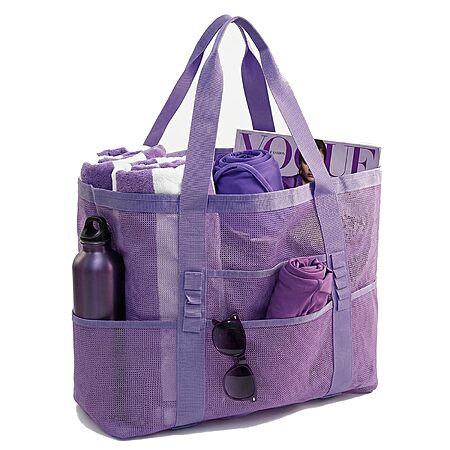 JOYPICKS Large Mesh Beach Tote Bag w/ 8 Exterior Pockets & Interior Zipper Pocket (5 Colors, 22"L x 6.5"W x 16"H) from $5.39 + Free Shipping w/ Prime or on $35+