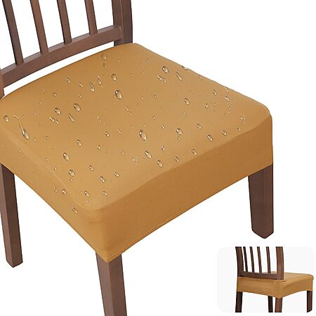 4-Piece JQinHome Waterproof Dining Chair Seat Covers Set (Camel) $7.98 + Free Shipping w/ Prime or on $35+