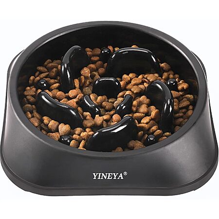 YINEYA Slow Feeder Dog Bowl (Black, Medium) $3.99 + Free Shipping w/ Prime or on $35+
