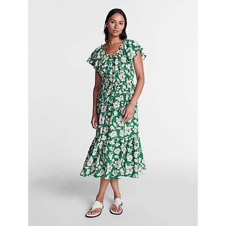 Time and Tru Women's Tiered Midi Dress with Flutter Sleeves (Various) from $8.65 + Free S&H w/ Walmart+ or on $35+