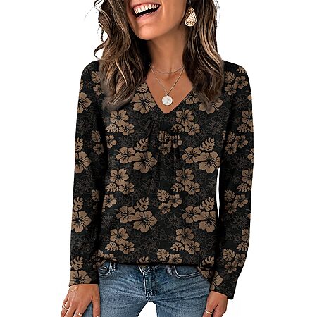 OFEEFAN Women's Long Sleeve Shirts (Various) from $6.99 + Free Shipping w/ Prime or on $35+