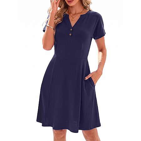 Aumora Women's Short Sleeve Beach Tee Lightweight Dress (Various)