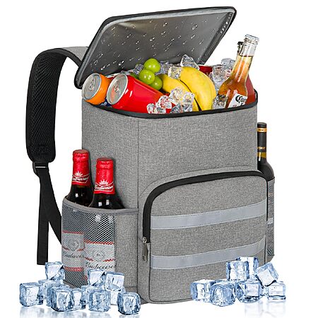 36L OCKLILY 54-Can Insulated Cooler Backpack (Grey)