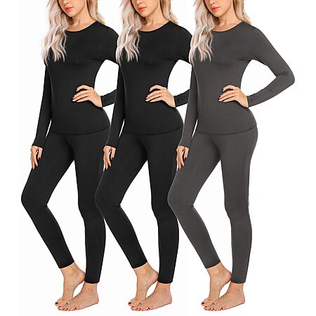 3-Pack Ekouaer Women's Lightweight Thermal Underwear Base Layer $14.99 + Free Shipping w/ Prime or on $35+