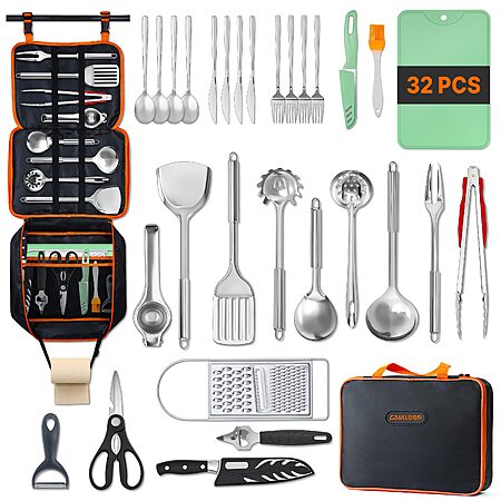 32-Piece GAIALOOP Camping Cooking Utensils Set w/ Bag $25.37 + Free Shipping w/ Prime or on $35+