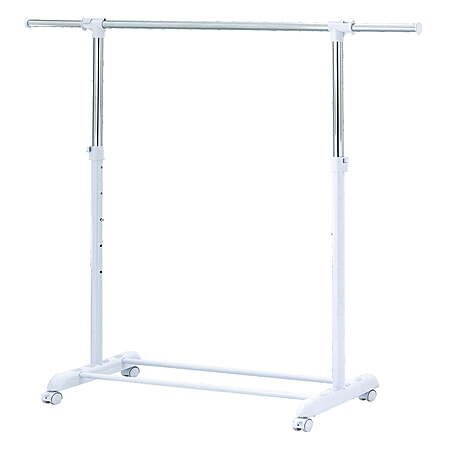 Mainstays Adjustable Rolling Garment Rack (Metal Chrome/White) $10.47 + Free S&H w/ Walmart+ or on $35+