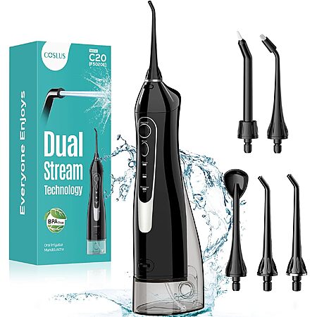 COSLUS 300ml Cordless Portable Rechargeable Water Dental Flosser $7.99 + Free Shipping