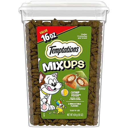 16-Oz Temptations Classic Crunchy & Soft Cat Treats Tub (Catnip Fever Flavor) $6.17 w/ S&S + Free Shipping w/ Prime or on $35+