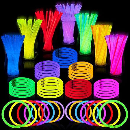 100-Piece 8" JOYIN Neon Glow in the Dark Party Supplies Light Up Necklaces and Bracelets $6.39 + Free Shipping w/ Prime or on $35+