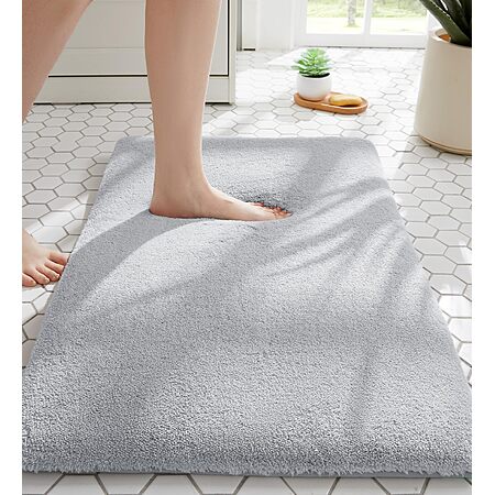 16"x24" MINIDEAR Memory Foam Bathroom Rug (Light Gray)