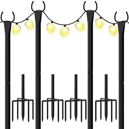 10' WeValor String Light Poles w/ 5-Prong Base: 6-Pk $22.30 4-Pk