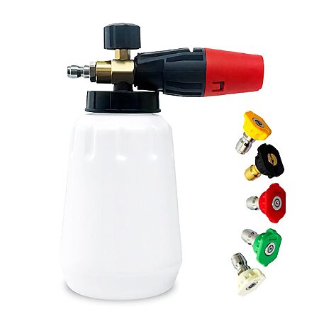 Maymalze 1L Adjustable Foam Cannon 1/4" Quick Connect w/ 5-Nozzle Tips $12.47 + Free Shipping w/ Prime or on $35+