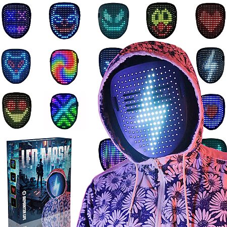 Depointer Life Rechargable LED Lighted Face Gesture Transforming Mask $15.99 + Free Shipping w/ Prime or on $35+