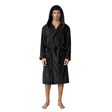 Lagtew Men's Hooded Premium Plush Warm Bathrobe w/ Pockets from $9.99 + Free Shipping w/ Prime or on $35+