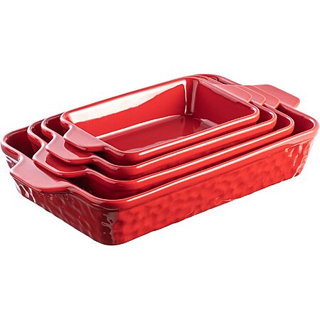 DAFUCERAMIC Ceramic Rectangular Baking Dish Set with Handles