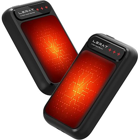 2-Pack Lerat Rechargeable Electric Hand Warmers (Black) $7.59, (White Black) $7.94 + Free Shipping w/ Prime or on $35+