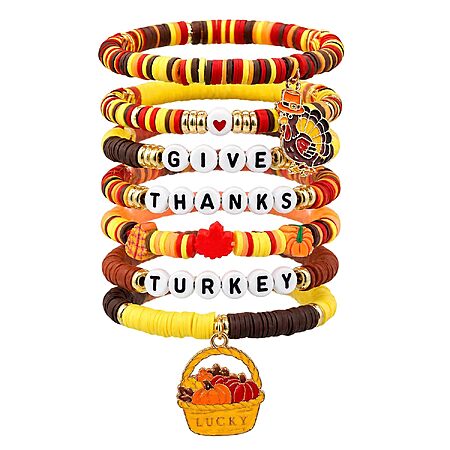 7-Pack HSHFAMIIY Bracelets for Women & Teens (Thanksgiving or Christmas) $3.49 + Free Shipping w/ Prime or on $35+