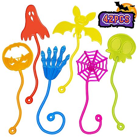 42-Pk Halloween Sticky Hands Kids Party Favor Set $5.20