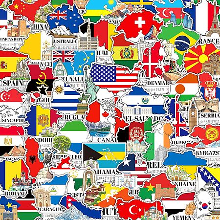 200-Count Rzaemuush World Country Flag Vinyl Stickers $3.99 + Free Shipping w/ Prime or on $35+